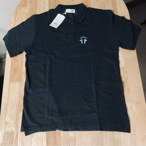 Men’s Tackle Tuff Sport Fishing Solid Black Polo Shirt Embroidered Logo Size XL